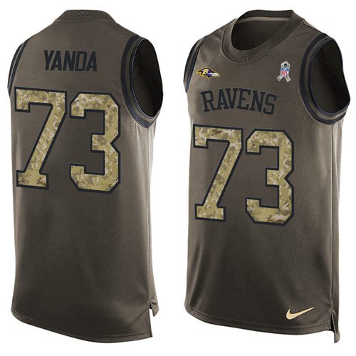 Nike Ravens #73 Marshal Yanda Green Men's Stitched NFL Limited Salute To Service Tank Top Jersey